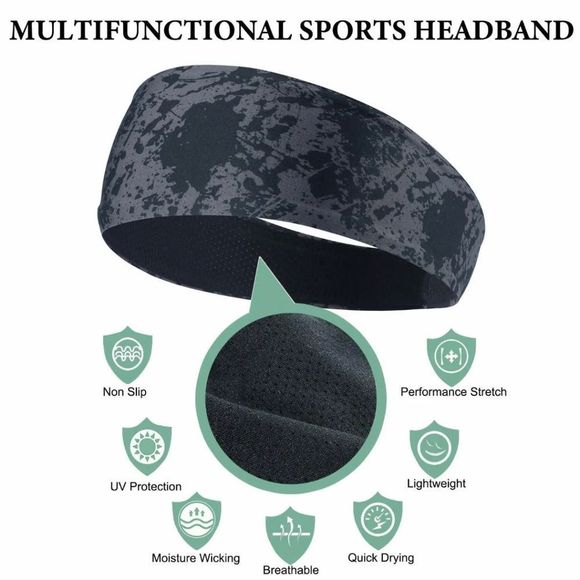 Camo Headband Stretch Sports Yoga Gym Hair Band Wrap Sweatband for Women Men US - Picture 3 of 6